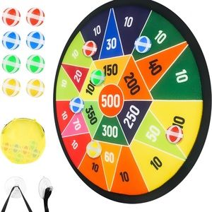 14" Dart Board for Kids, Dart Game for Boys & Girls with 8 Sticky Balls